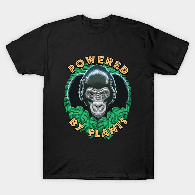 Vegan gorilla powered by plants T-Shirt by TMBTM